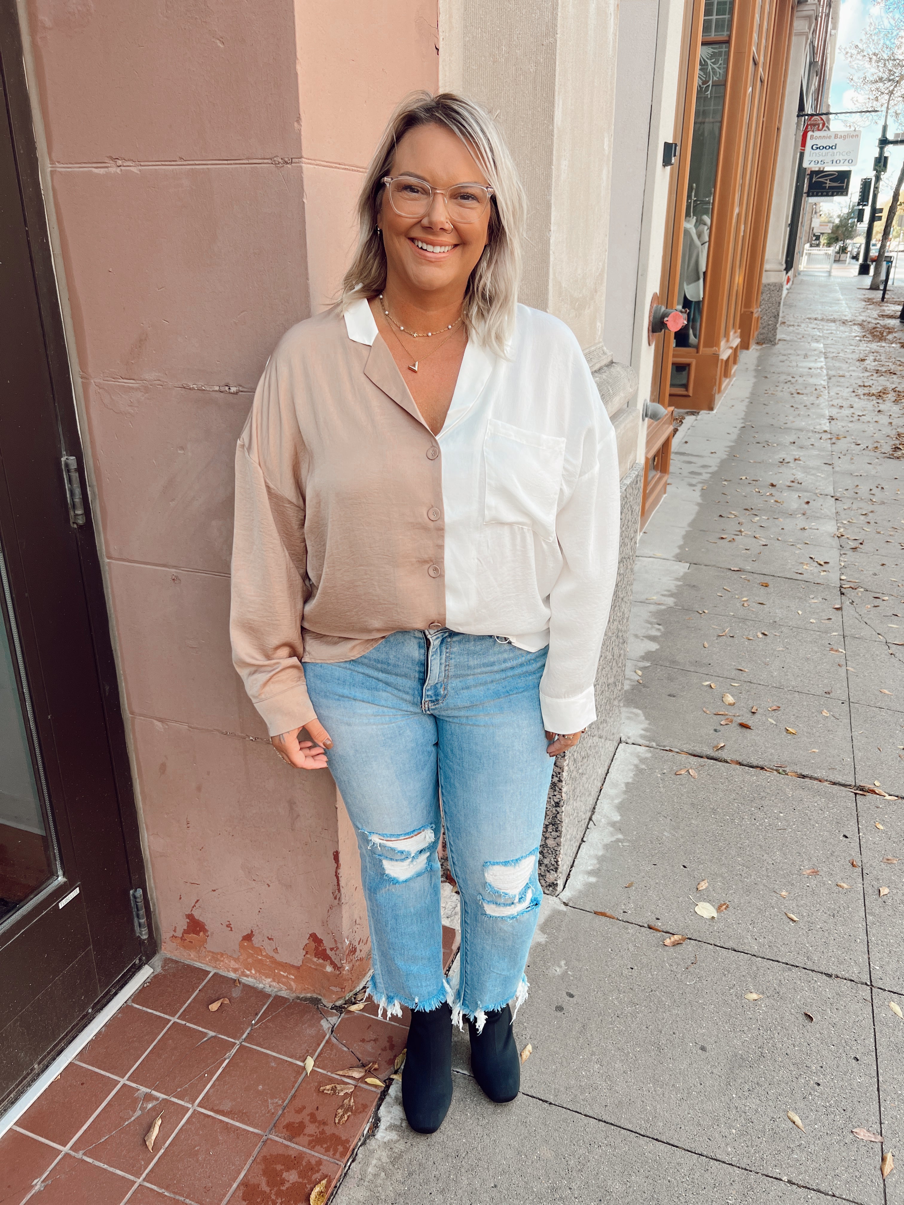 Taupe Timeless Top-Long Sleeve Tops-promesa-The Silo Boutique, Women's Fashion Boutique Located in Warren and Grand Forks North Dakota