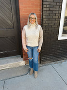 Heather and Neutral Sweater-Sweaters-hem and thread-The Silo Boutique, Women's Fashion Boutique Located in Warren and Grand Forks North Dakota