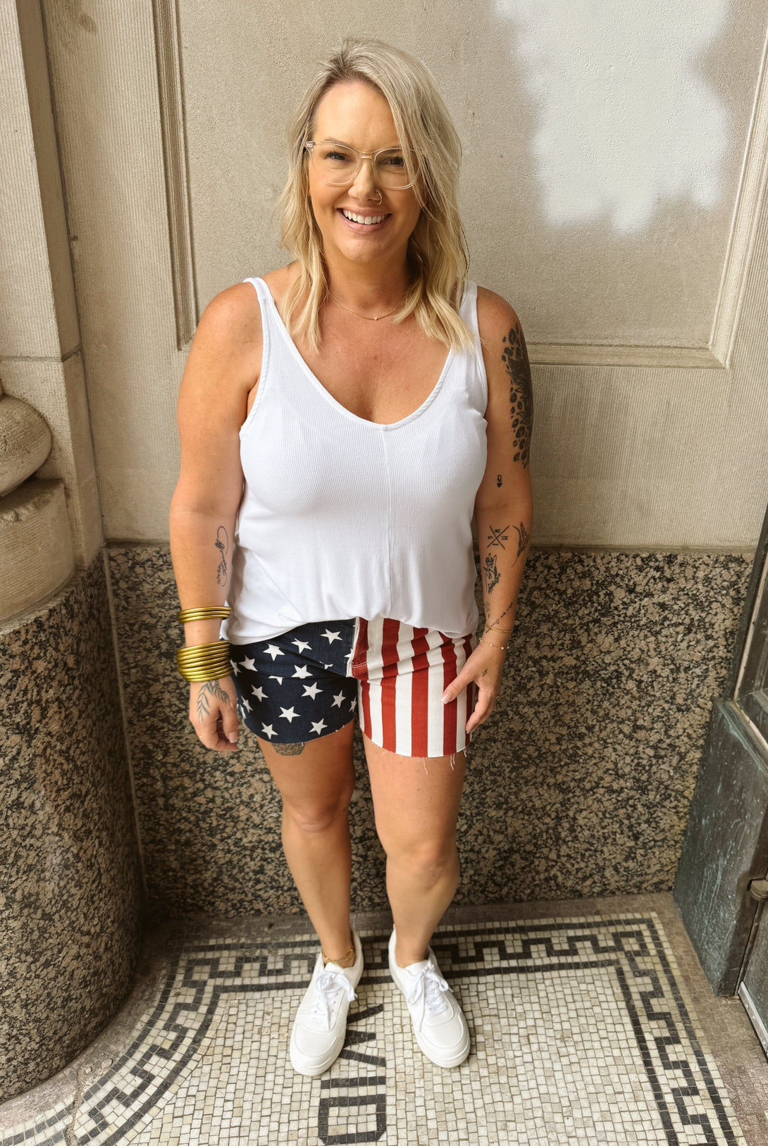 Judy Blue American Flag Shorts-Shorts-judy blue-The Silo Boutique, Women's Fashion Boutique Located in Warren and Grand Forks North Dakota