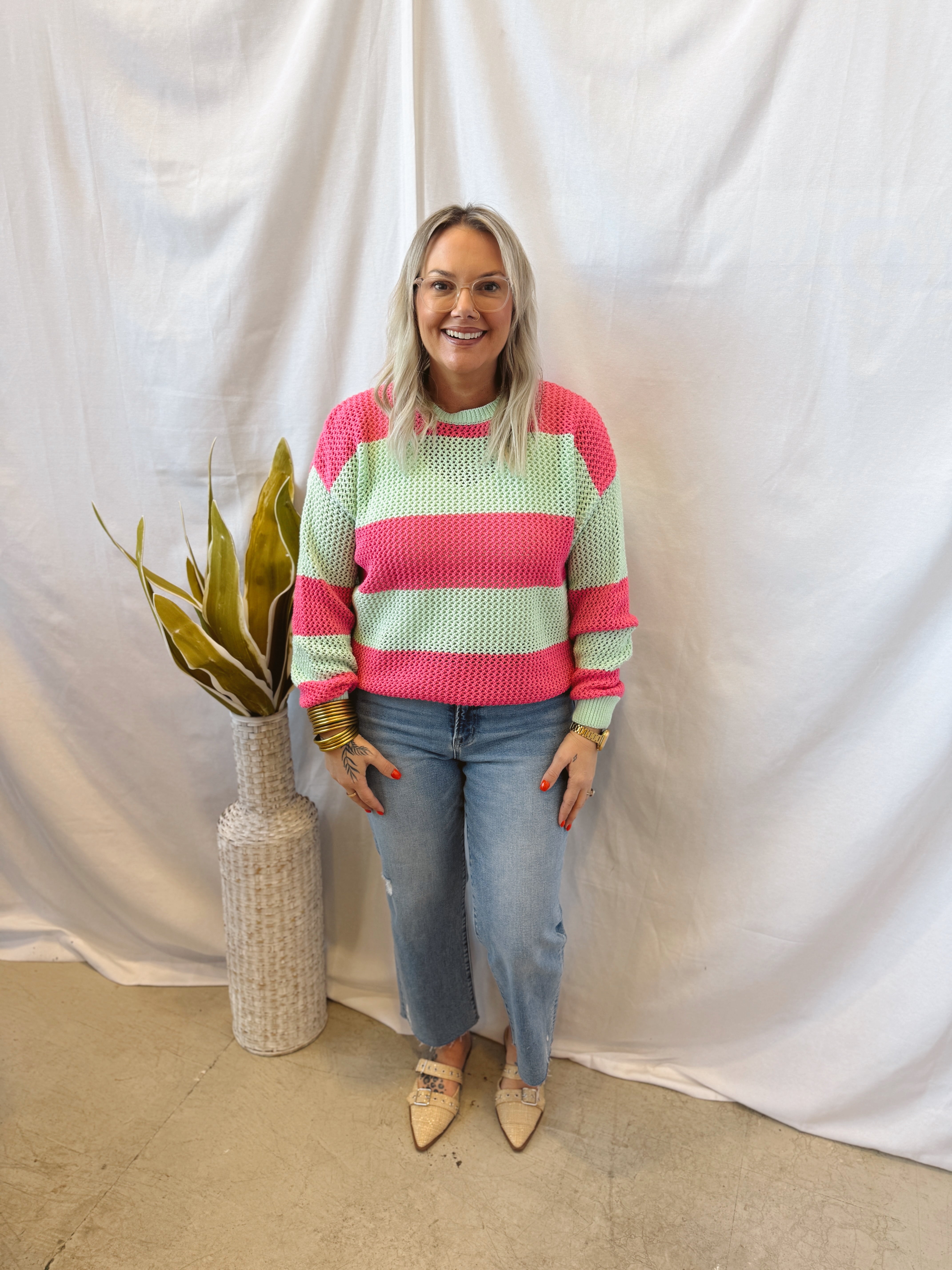 Pink Punch Sweater Top-Sweaters-wishlist-The Silo Boutique, Women's Fashion Boutique Located in Warren and Grand Forks North Dakota