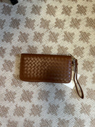 Woven Cognac Wallet-Wallets-Fame-The Silo Boutique, Women's Fashion Boutique Located in Warren and Grand Forks North Dakota