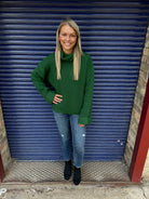 Turtleneck Oversized Knit Sweater-Green-Long Sleeve Tops-bluivy-The Silo Boutique, Women's Fashion Boutique Located in Warren and Grand Forks North Dakota