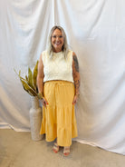 Yellow Tiered Skirt-Skirts-very j-The Silo Boutique, Women's Fashion Boutique Located in Warren and Grand Forks North Dakota