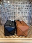 Faux Leather Open Flat Cosmetic Bags-Cosmetic Bags-joss-The Silo Boutique, Women's Fashion Boutique Located in Warren and Grand Forks North Dakota