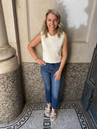 Cream Pearl Sweater Tank Top-Tank Tops-entro-The Silo Boutique, Women's Fashion Boutique Located in Warren and Grand Forks North Dakota