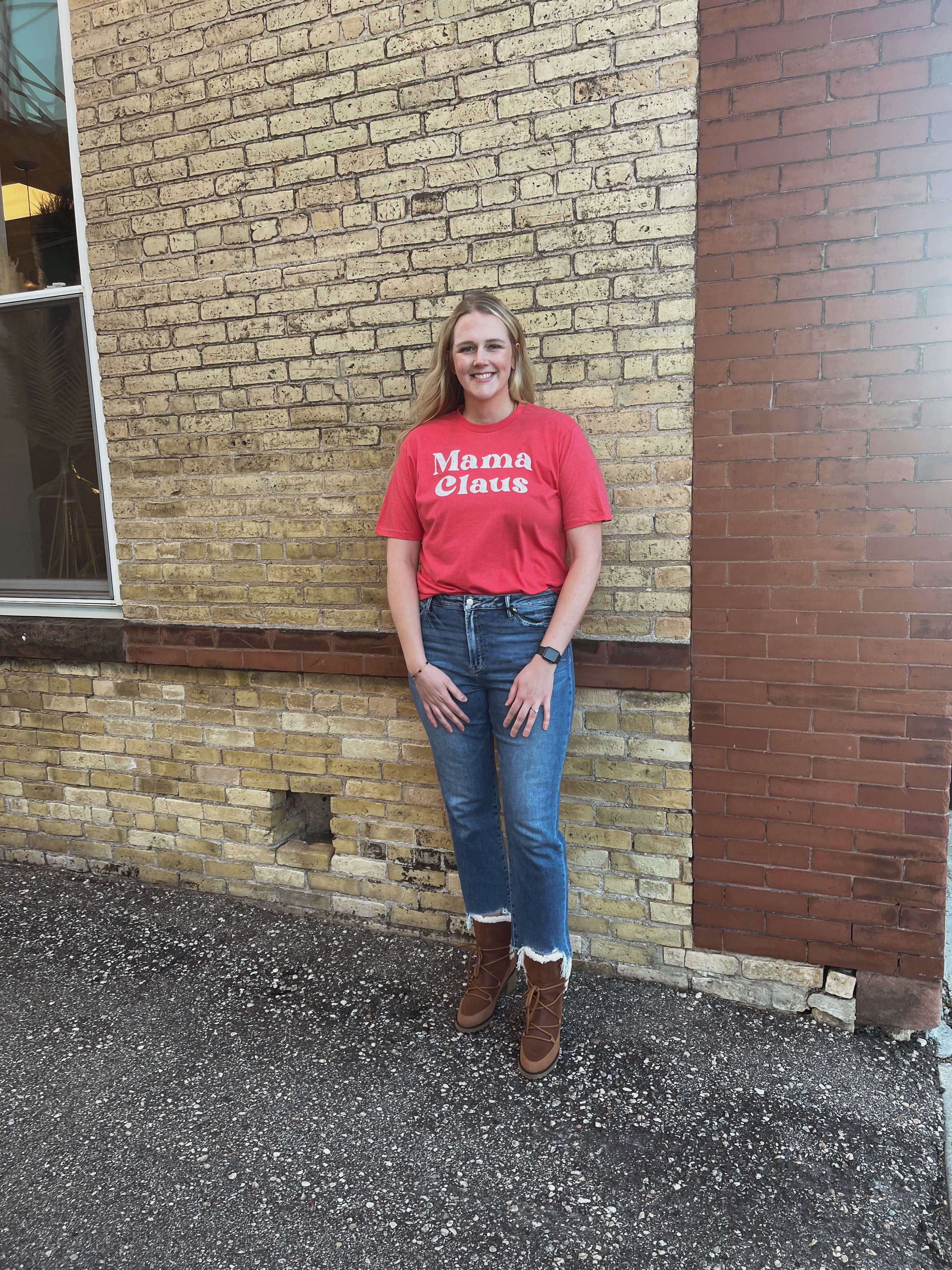 Mama Claus Red Graphic Tee-Final Sale-Graphic Tees-southern fried-The Silo Boutique, Women's Fashion Boutique Located in Warren and Grand Forks North Dakota