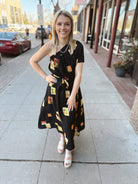 Printed Palm Dress-Dresses-ENTRO-The Silo Boutique, Women's Fashion Boutique Located in Warren and Grand Forks North Dakota