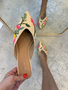 Soda Poise Flat Floral Mule-Mules-soda-The Silo Boutique, Women's Fashion Boutique Located in Warren and Grand Forks North Dakota