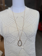 Beaded Tear Drop Necklace-Necklaces-Fame-The Silo Boutique, Women's Fashion Boutique Located in Warren and Grand Forks North Dakota