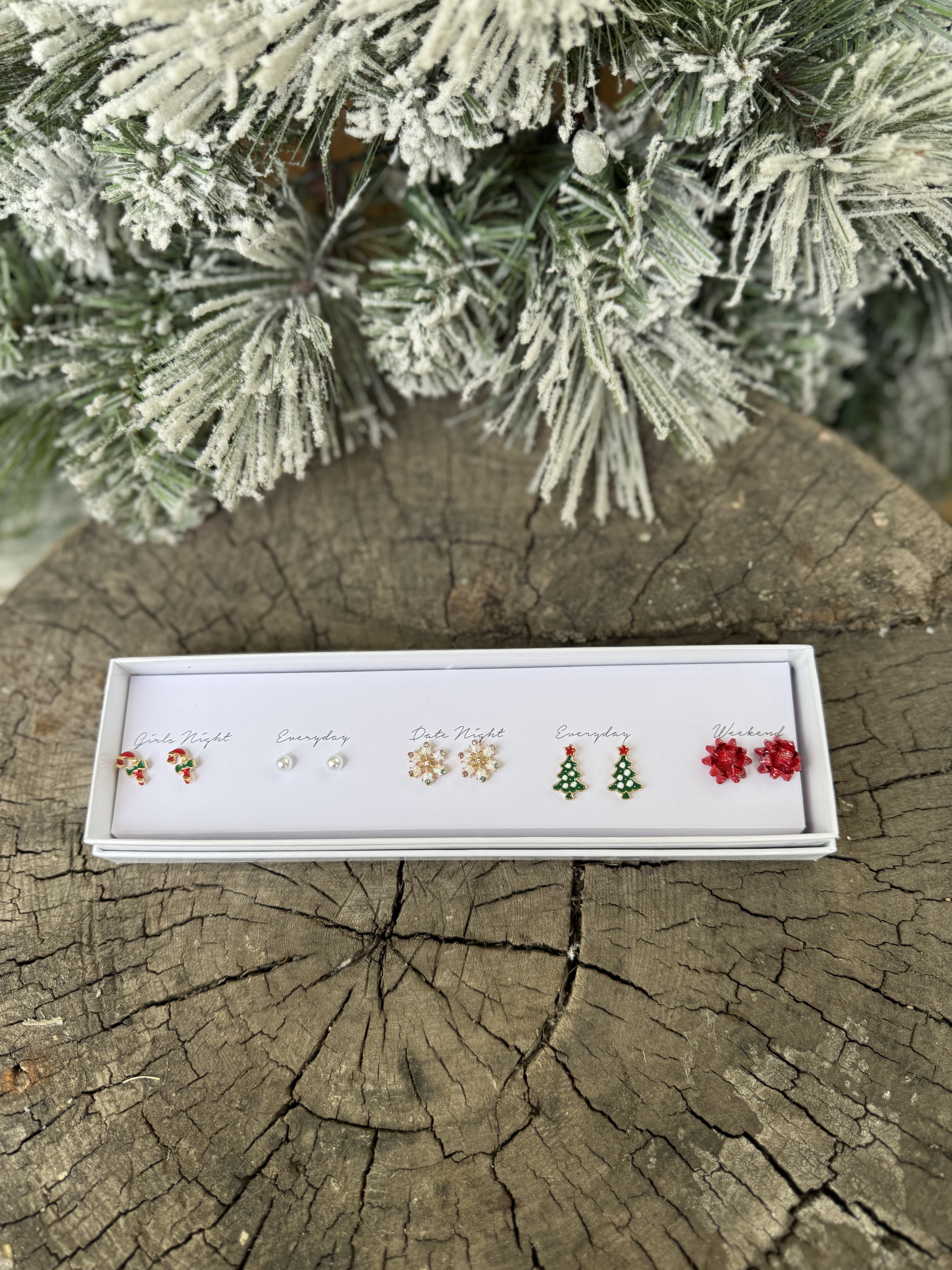 Set of 5 Christmas Earrings-Earrings-fashion city-The Silo Boutique, Women's Fashion Boutique Located in Warren and Grand Forks North Dakota