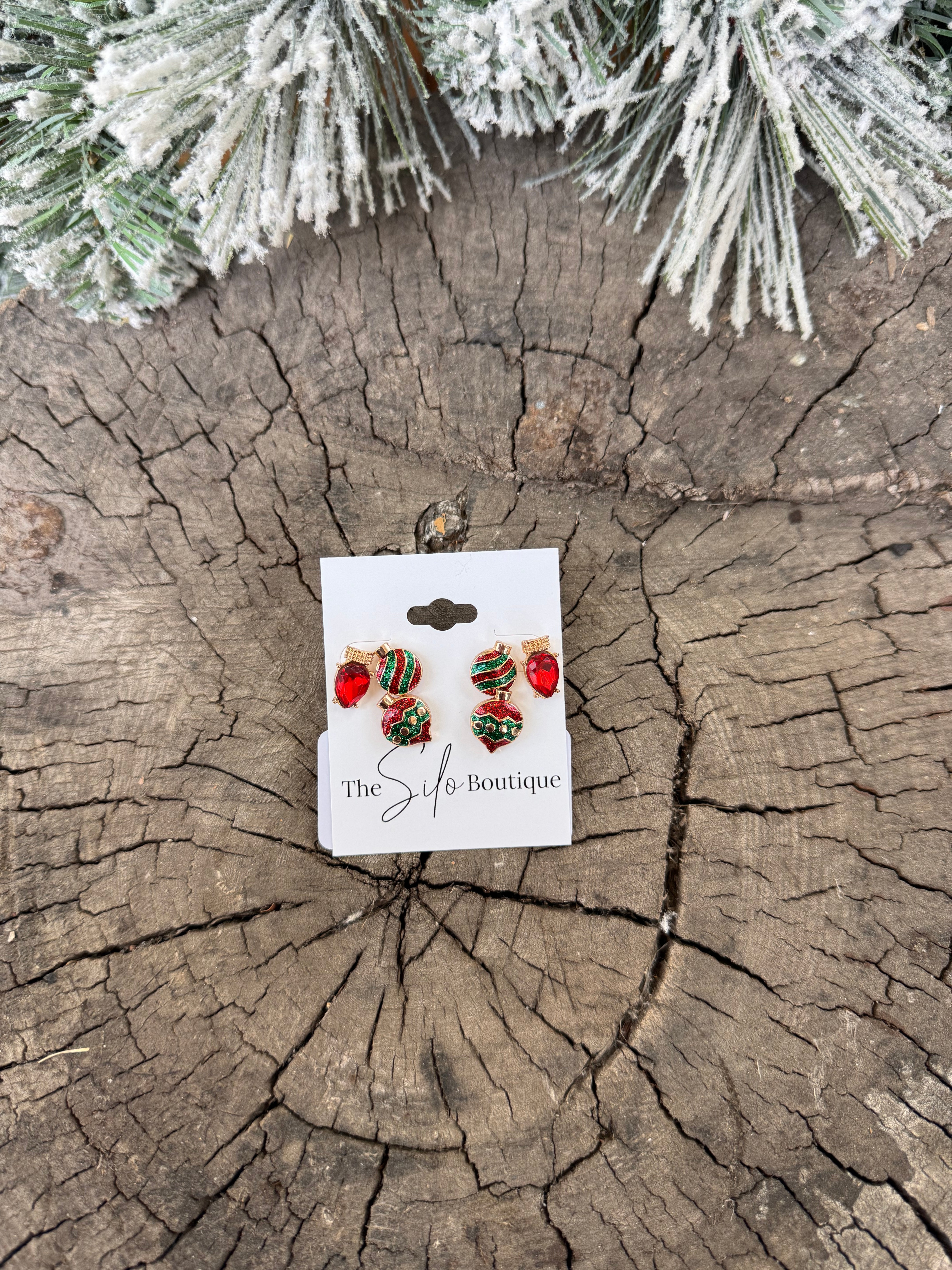 Ornament Christmas Earrings Set-Earrings-fashion city-The Silo Boutique, Women's Fashion Boutique Located in Warren and Grand Forks North Dakota