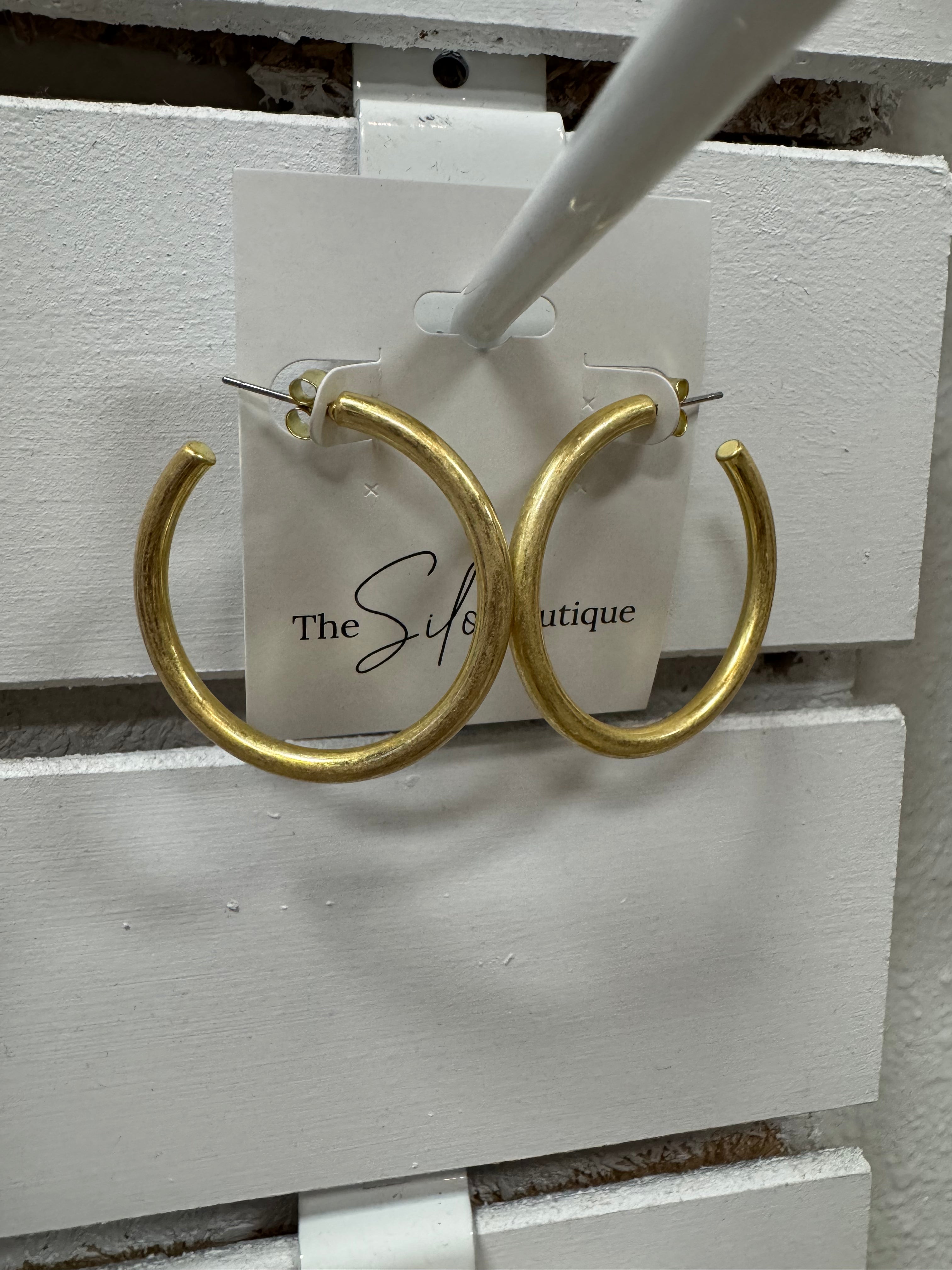 Coated Hoop-Earrings-Dallas Market-The Silo Boutique, Women's Fashion Boutique Located in Warren and Grand Forks North Dakota