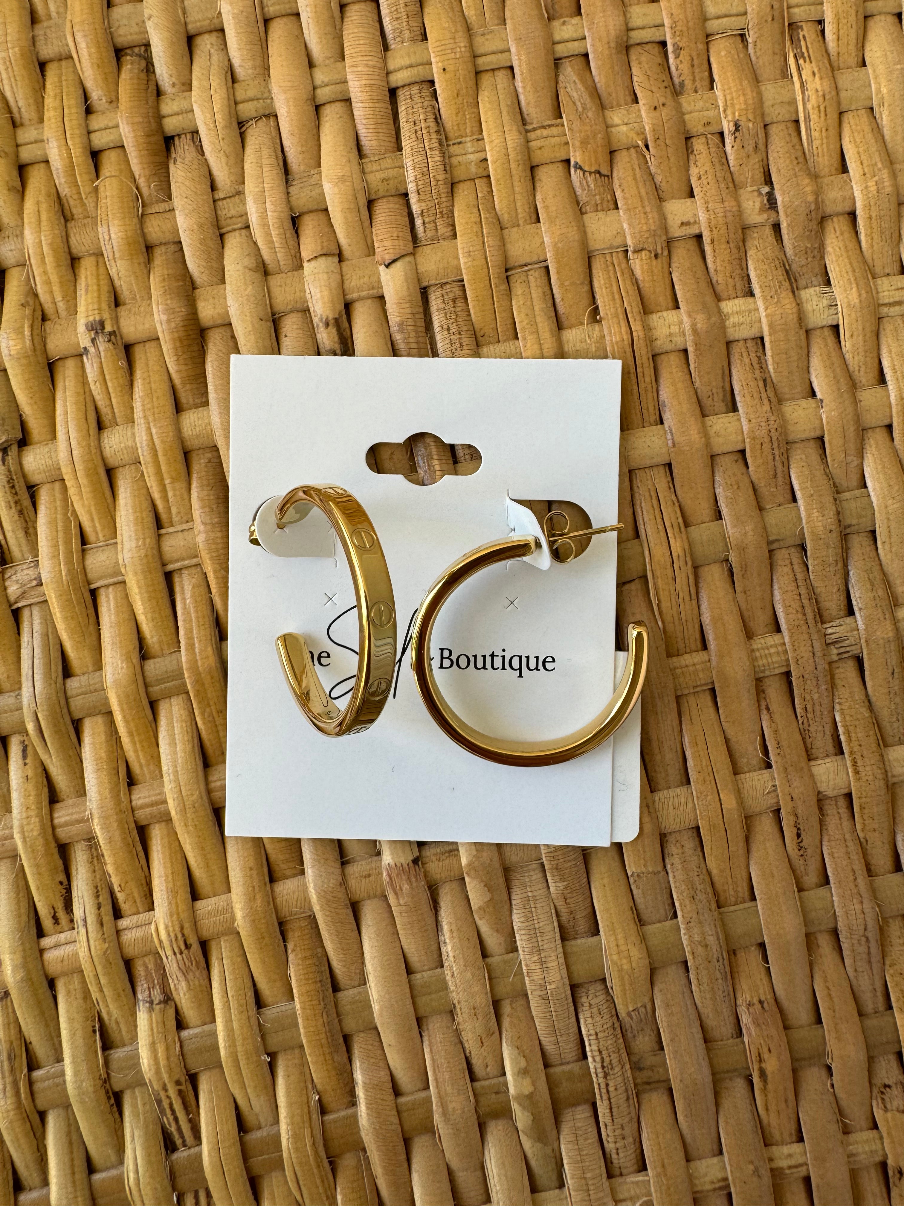 Cart Hoop Earring-earrings-Dallas Market-The Silo Boutique, Women's Fashion Boutique Located in Warren and Grand Forks North Dakota