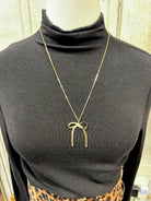 Gold Mini Ribbon Necklace-Necklaces-Fame-The Silo Boutique, Women's Fashion Boutique Located in Warren and Grand Forks North Dakota