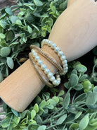 4 Strand Pearl Stretch Bracelet-Bracelets-Fame-The Silo Boutique, Women's Fashion Boutique Located in Warren and Grand Forks North Dakota