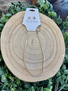 Gold Stone Necklace Earring Set-Necklaces-Fame-The Silo Boutique, Women's Fashion Boutique Located in Warren and Grand Forks North Dakota