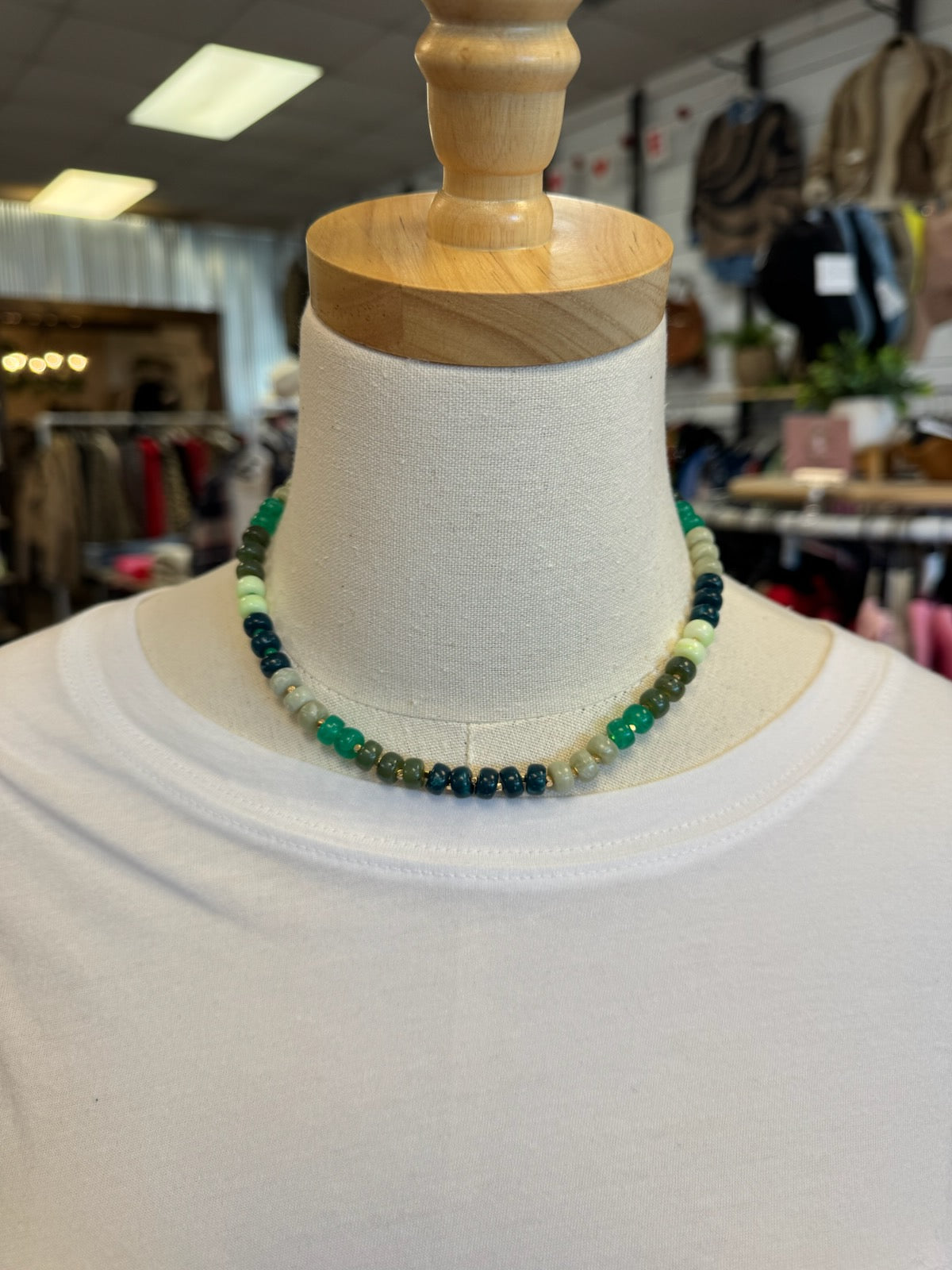 Kenzie Beaded Necklace-Greens-Necklaces-Dallas Market-The Silo Boutique, Women's Fashion Boutique Located in Warren and Grand Forks North Dakota