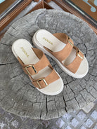 Soda Uberta Tan Sandal-Sandals-soda-The Silo Boutique, Women's Fashion Boutique Located in Warren and Grand Forks North Dakota