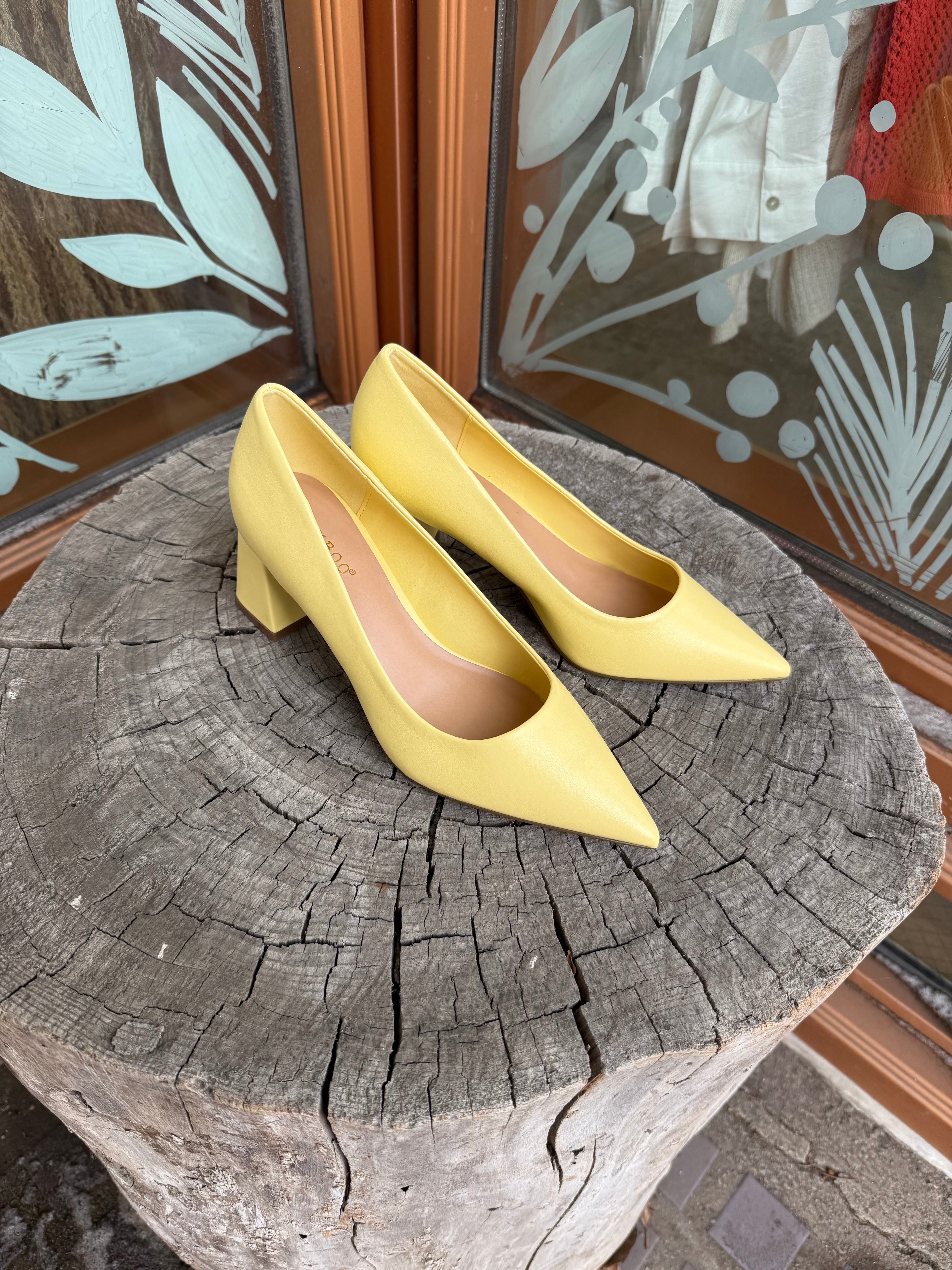 Starlike Yellow Heels-Heels-ccocci-The Silo Boutique, Women's Fashion Boutique Located in Warren and Grand Forks North Dakota