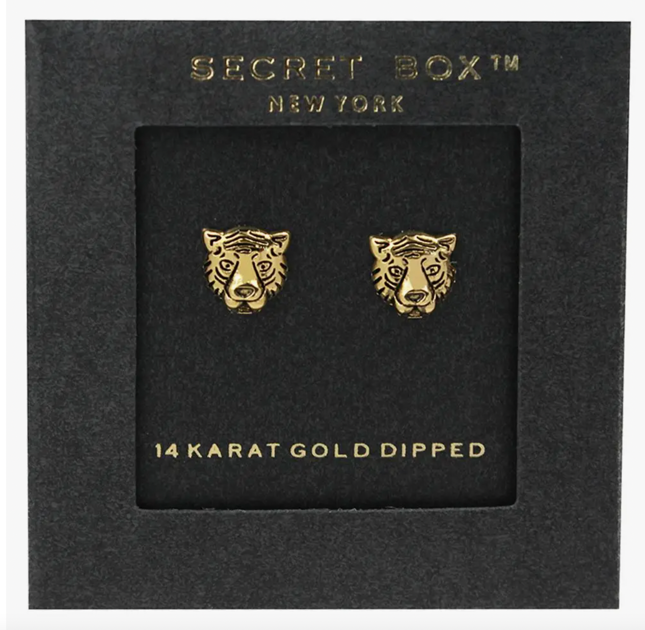 Gold Tiger Stud Earrings-earrings-ANB-The Silo Boutique, Women's Fashion Boutique Located in Warren and Grand Forks North Dakota