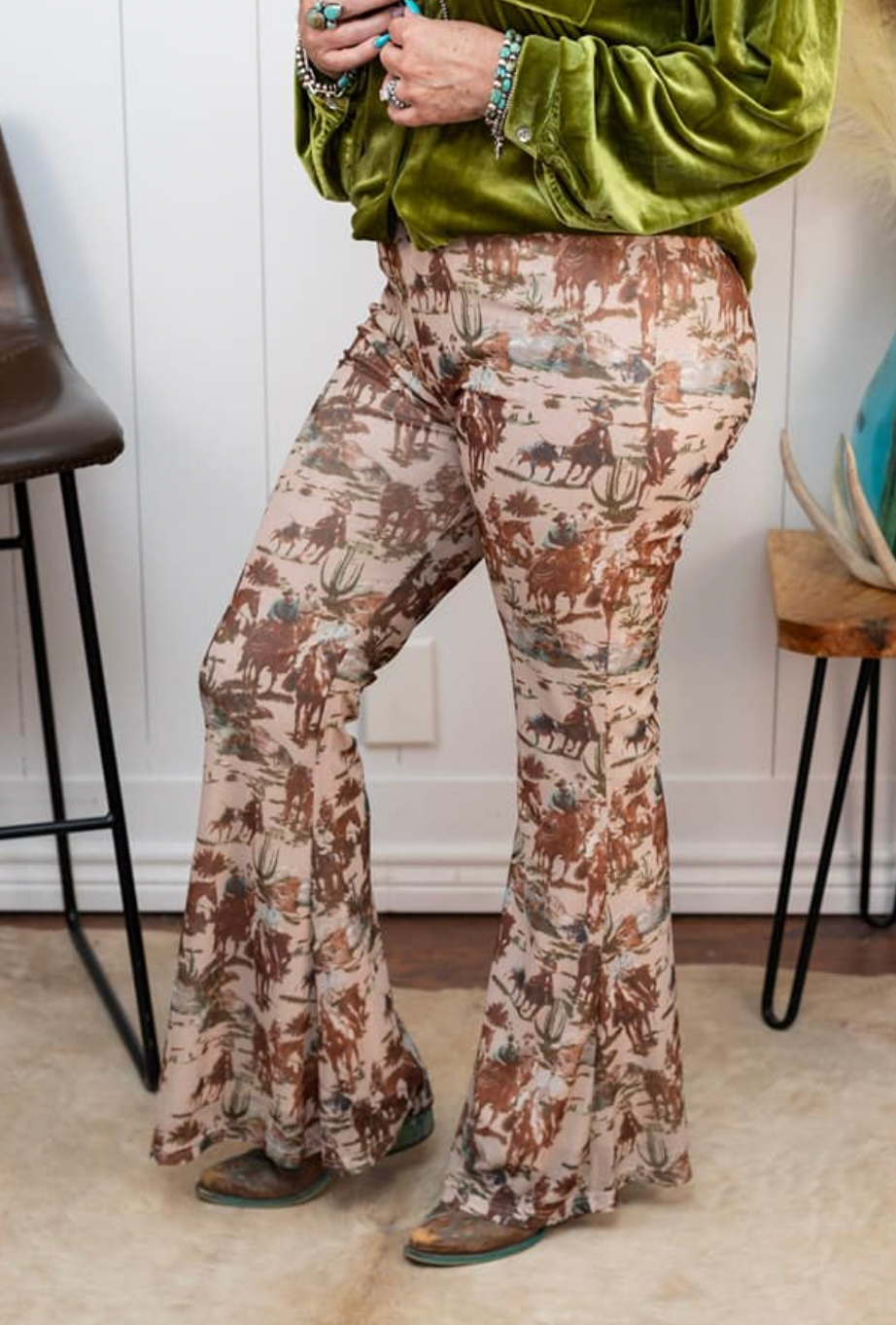 Yava Country Mesh Bell Bottoms-Pants-destash-The Silo Boutique, Women's Fashion Boutique Located in Warren and Grand Forks North Dakota