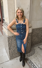 Frankie Overall Denim Dress-Dresses-blakely-The Silo Boutique, Women's Fashion Boutique Located in Warren and Grand Forks North Dakota