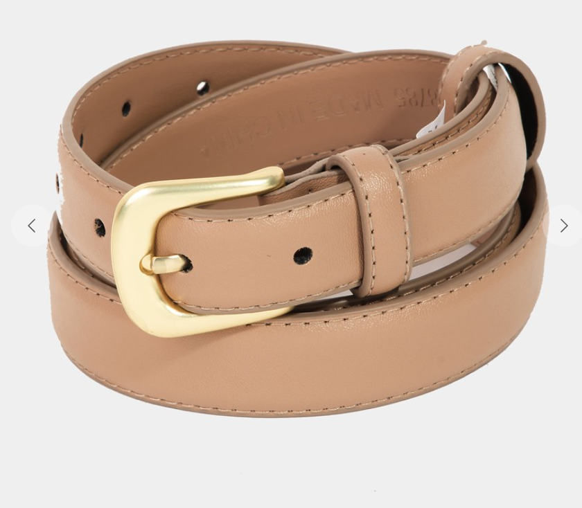 Tan Genuine Leather Belt-Belts-Fame-The Silo Boutique, Women's Fashion Boutique Located in Warren and Grand Forks North Dakota