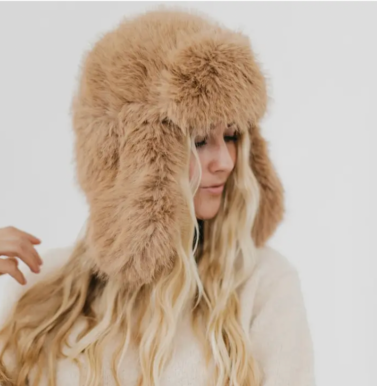 Pretty Simple Bomber Hat-Camel-Hats-pretty simple-The Silo Boutique, Women's Fashion Boutique Located in Warren and Grand Forks North Dakota