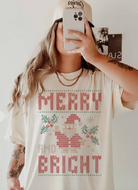 Merry and Bright Santa Weekender Tee-Graphic Tees-weekender-The Silo Boutique, Women's Fashion Boutique Located in Warren and Grand Forks North Dakota