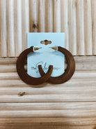 Kenze Brown Wood Hoop Earrings-earrings-kennze-The Silo Boutique, Women's Fashion Boutique Located in Warren and Grand Forks North Dakota