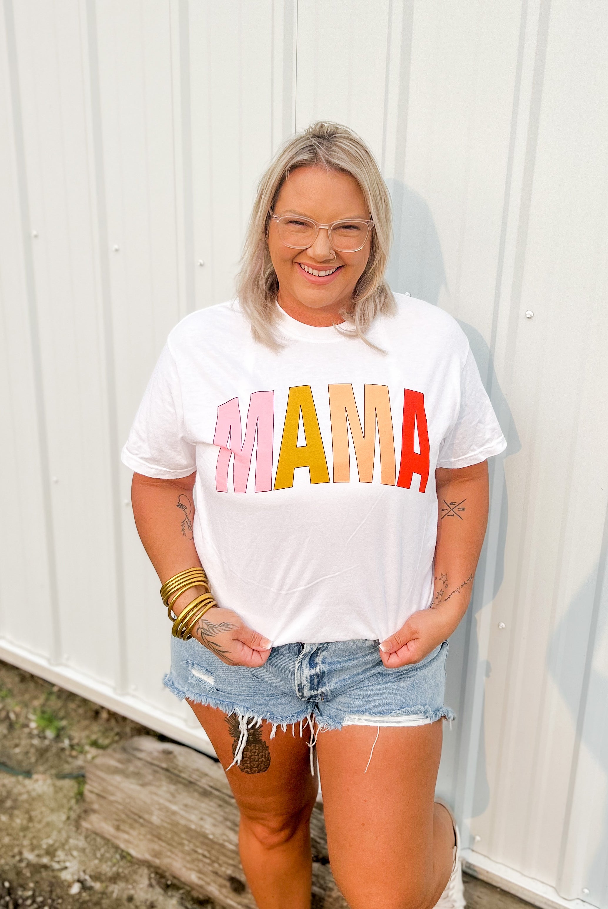 Rainbow Mama Tee-Graphic Tees-friday saturaday-The Silo Boutique, Women's Fashion Boutique Located in Warren and Grand Forks North Dakota