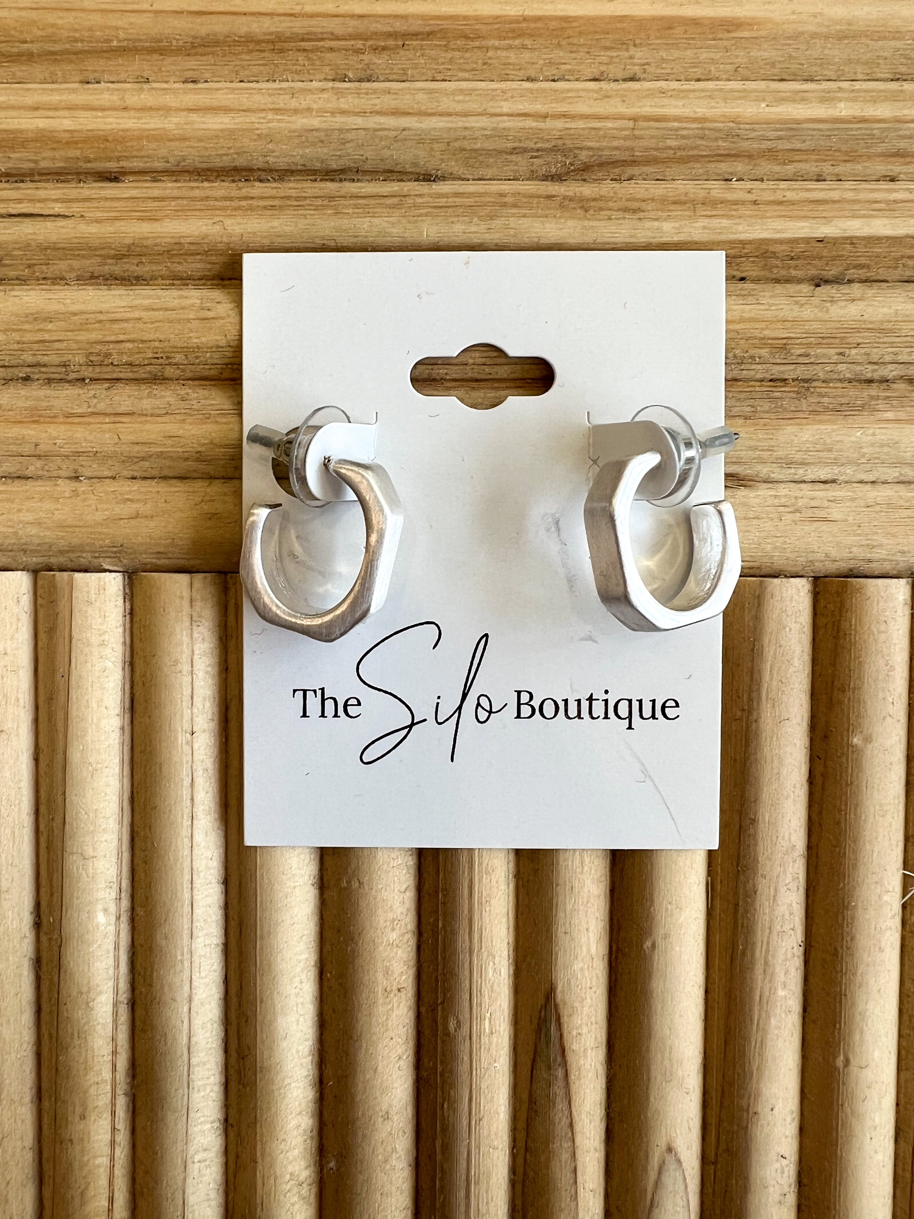 Mini Geo Square Hoop-earrings-Fame-The Silo Boutique, Women's Fashion Boutique Located in Warren and Grand Forks North Dakota