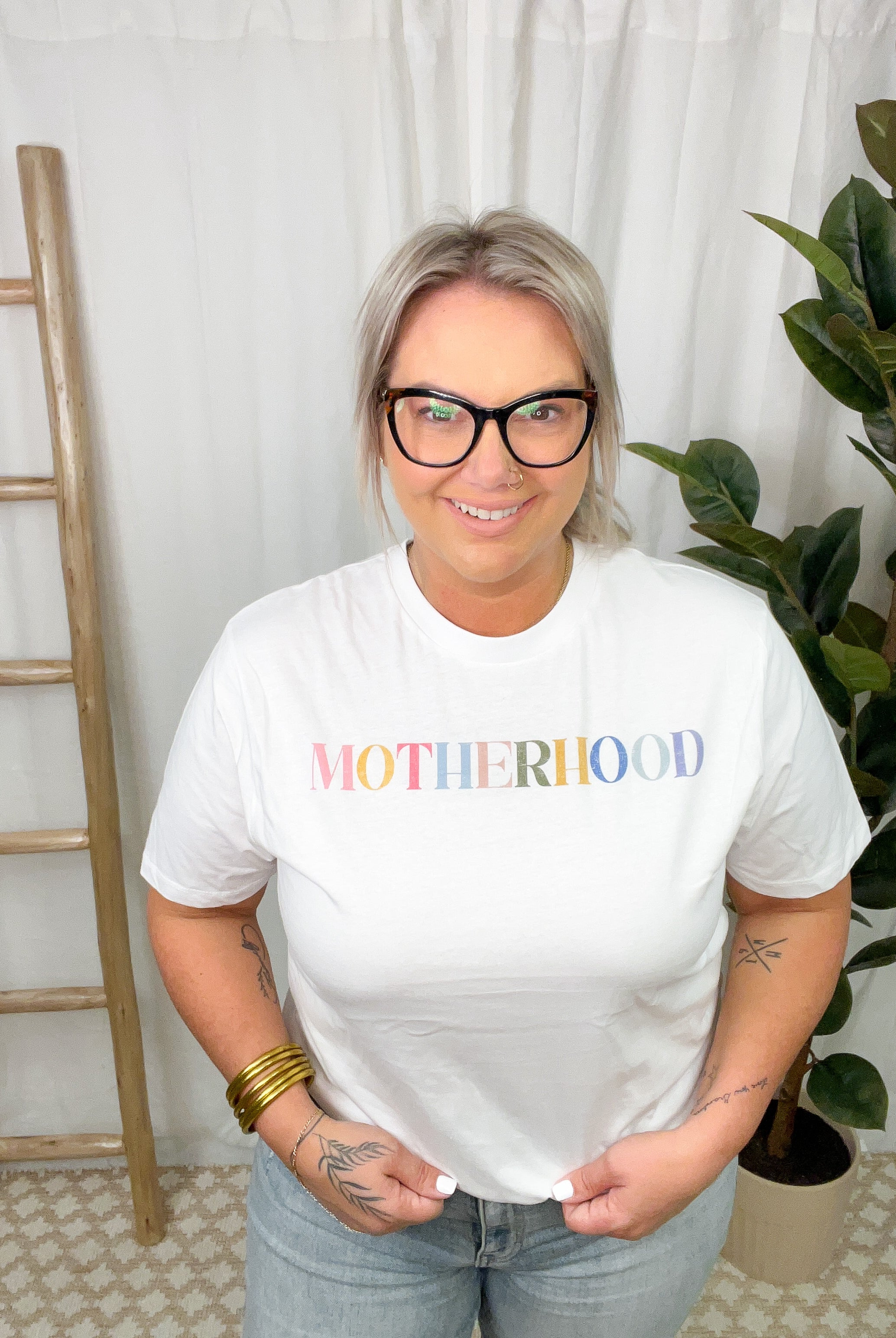 Motherhood Colorful Tee-Graphic Tees-benie-The Silo Boutique, Women's Fashion Boutique Located in Warren and Grand Forks North Dakota