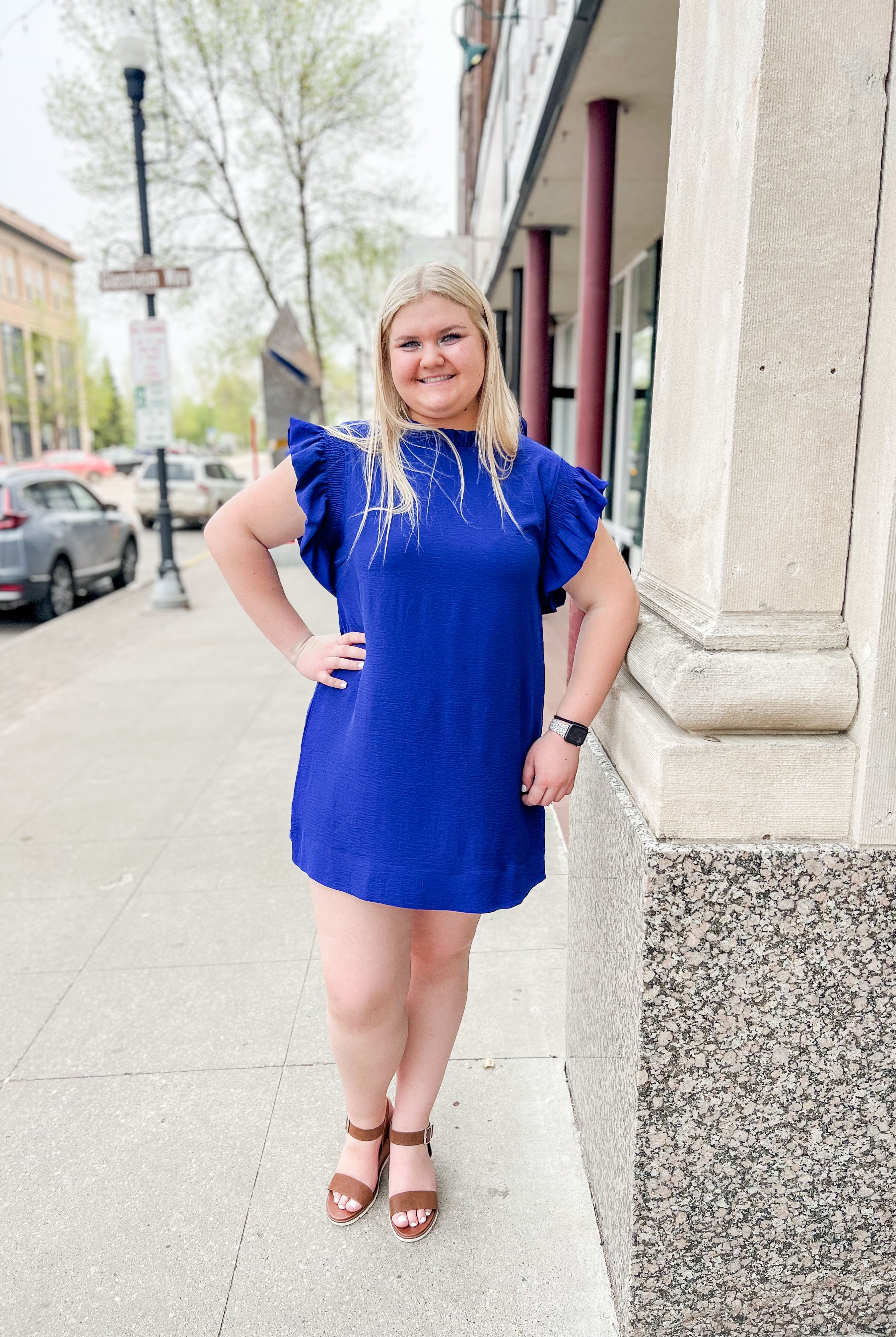 Joey Royal Dress-Dresses-mittoshop-The Silo Boutique, Women's Fashion Boutique Located in Warren and Grand Forks North Dakota