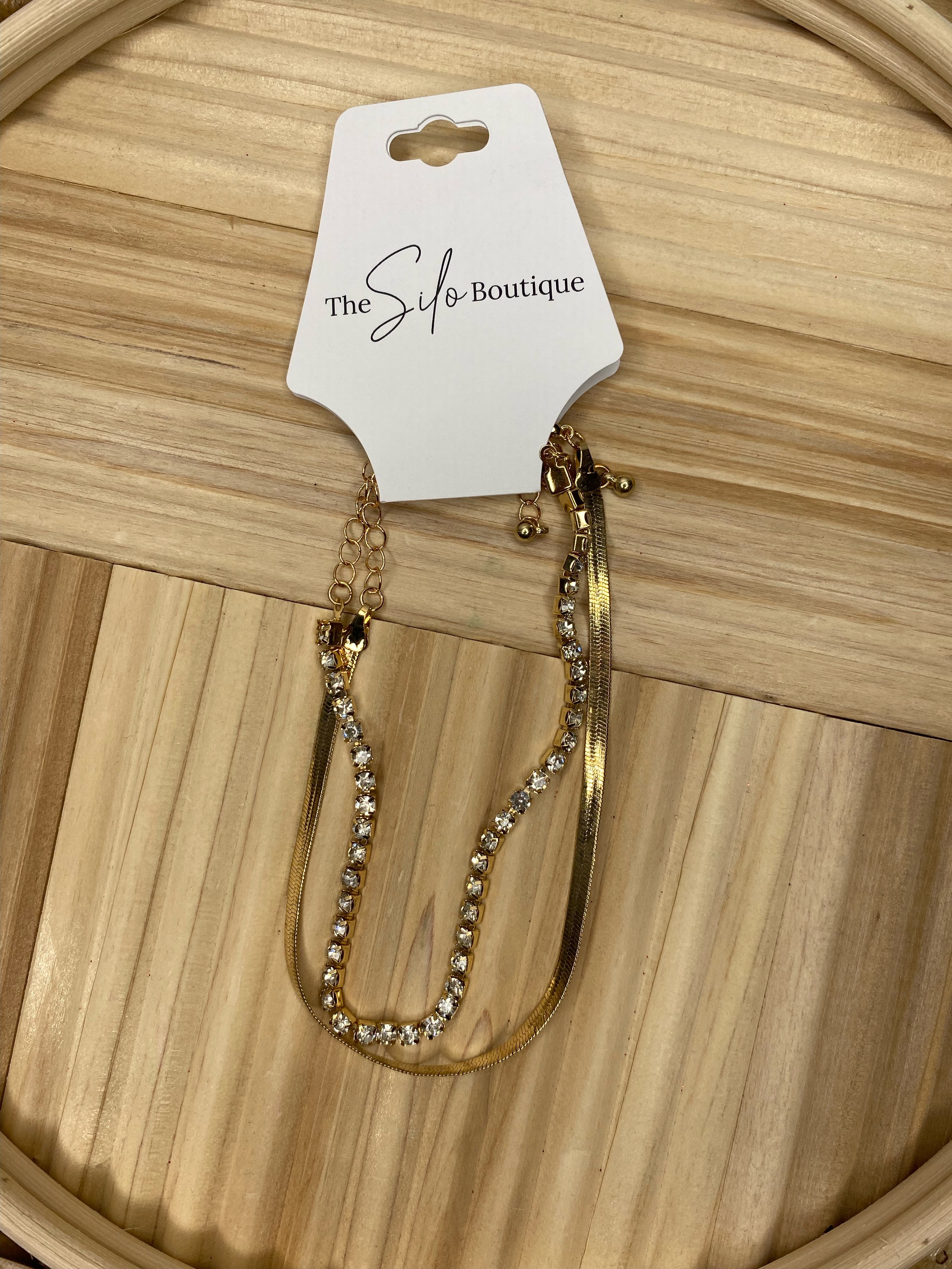 Snake Rhinestone Bracelet-Bracelets-Dallas Market-The Silo Boutique, Women's Fashion Boutique Located in Warren and Grand Forks North Dakota