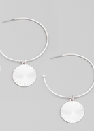 Coin Drop Open Hoop Earrings-Earrings-Fame-The Silo Boutique, Women's Fashion Boutique Located in Warren and Grand Forks North Dakota