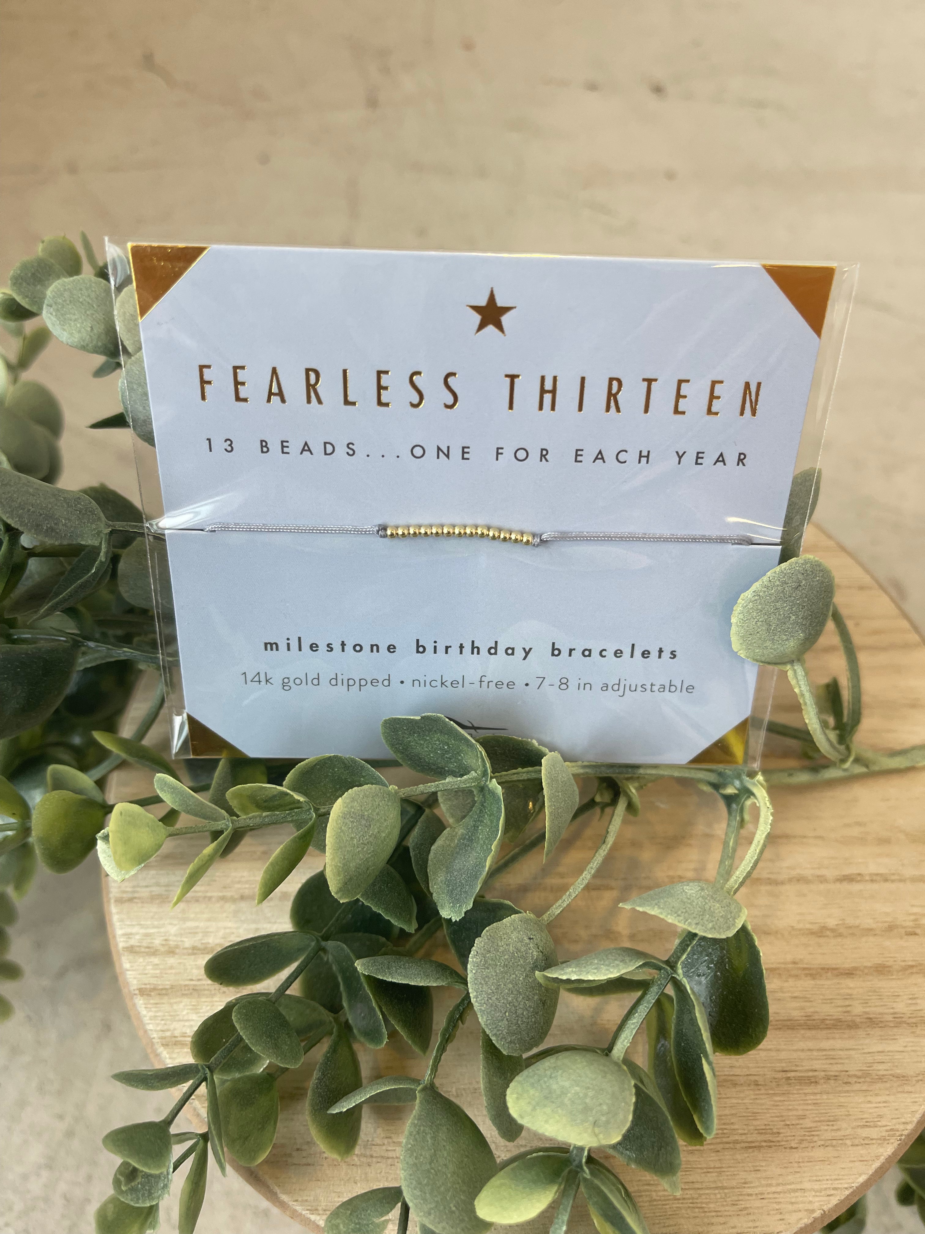 Fearless 13 Milestone Birthday Bracelet-Bracelets-lucky feather-The Silo Boutique, Women's Fashion Boutique Located in Warren and Grand Forks North Dakota